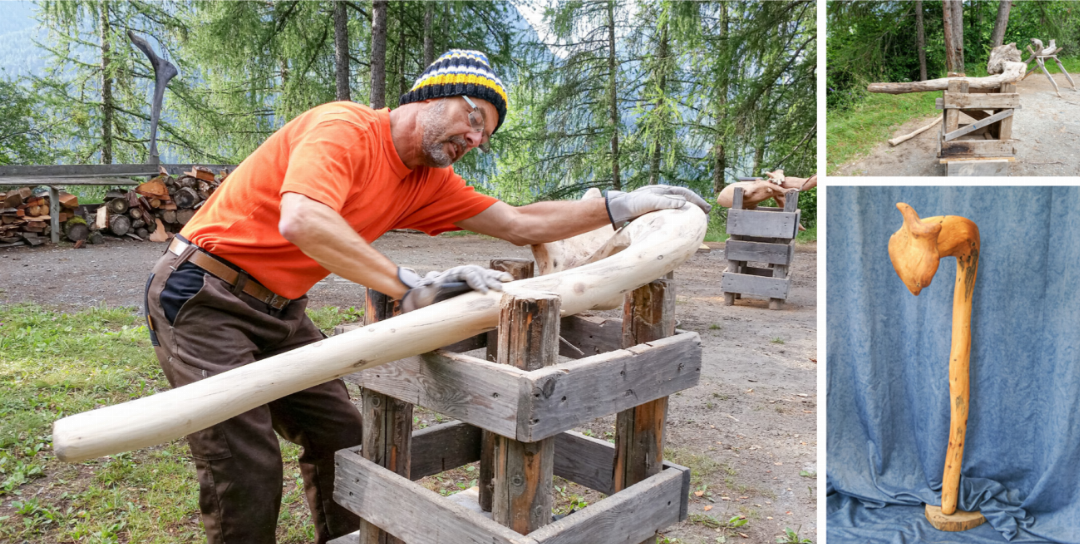 Rolf Broglis Erstling. Fundort: Erdrutsch in Scuol, 2016. Holzart: Fichte. Bearbeitung: Bürsten, schnitzen, hobeln, raspeln, schleifen, ölen mit Olivenöl.
Bilder zvg Rolf Broglis Erstling. Fundort: Erdrutsch in Scuol, 2016. Holzart: Fichte. Bearbeitung: Bürsten, schnitzen, hobeln, raspeln, schleifen, ölen mit Olivenöl.
Bilder zvg
