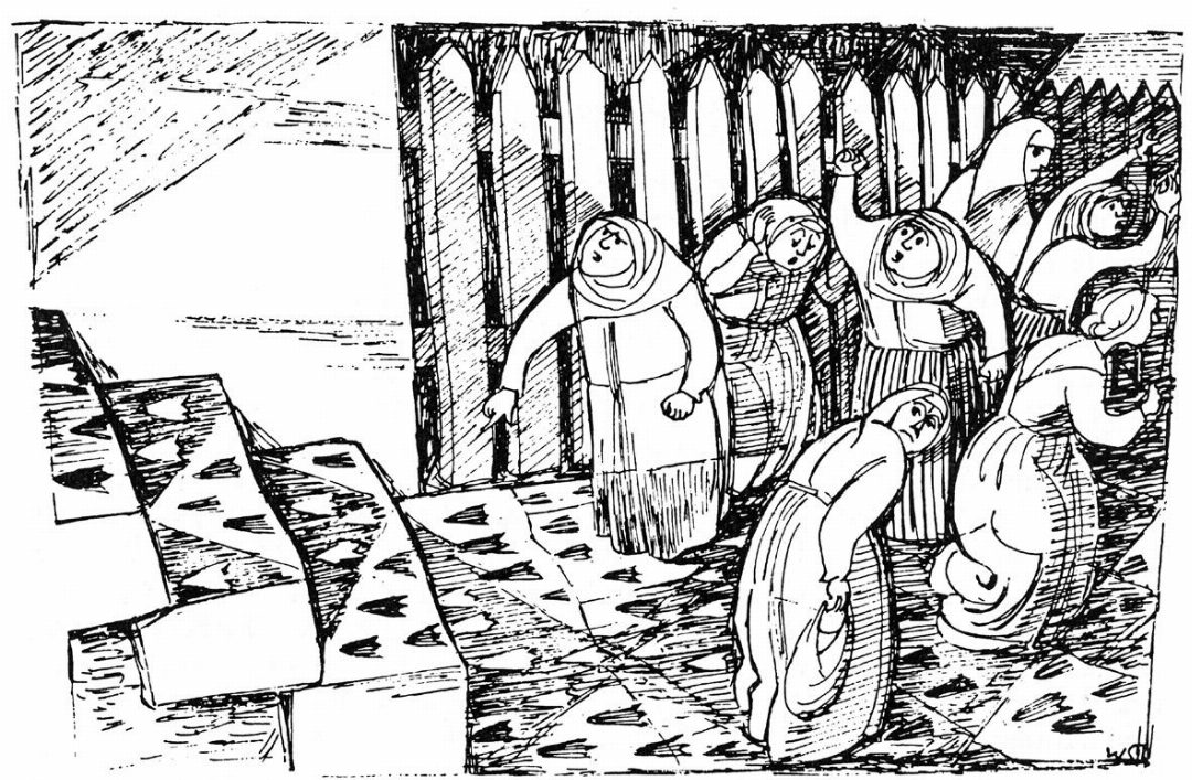 Willy Stähelin illustrierte die «Baselbieter Sagen». Dieses Bild von ihm zeigt den Moment, der dafür sorgte, dass die Ärdwybli das Oberbaselbiet für immer verliessen. Willy Stähelin illustrierte die «Baselbieter Sagen». Dieses Bild von ihm zeigt den Moment, der dafür sorgte, dass die Ärdwybli das Oberbaselbiet für immer verliessen.