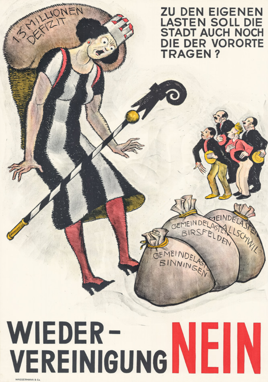 Das von Otto Plattner entworfene Abstimmungsplakat für ein Nein zur Wiedervereinigung der beiden Basel (1936). Das von Otto Plattner entworfene Abstimmungsplakat für ein Nein zur Wiedervereinigung der beiden Basel (1936).