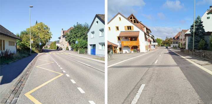 Die Hauptstrassen in Zunzgen (links) und in Diegten sollen ab nächstem Sommer saniert werden.
Bilder svr.
