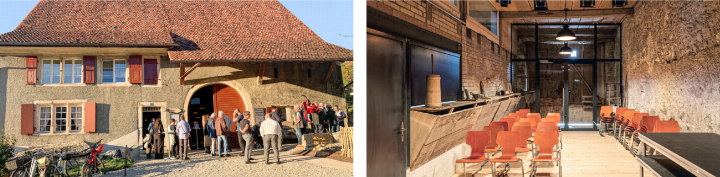 Die Gäste der Preisverleihung vor dem historischen Gebäude, das im Inneren sanft modernisiert wurde.
Bilder André Frauchiger und zvg