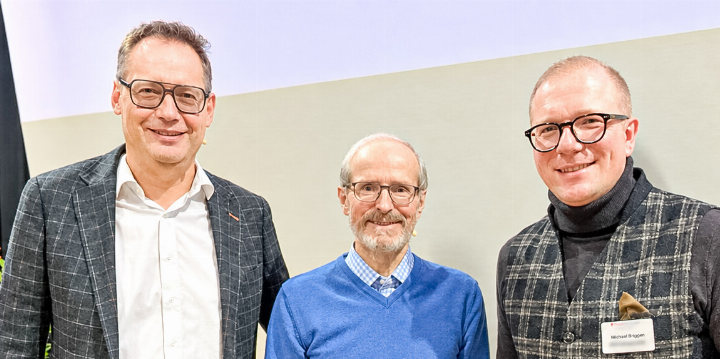 Michael Köhn, stellvertretender Direktor der Wirtschaftskammer Baselland, Carl Elsener und Michael Briggen, Präsident von KMU Reigoldswil und Umgebung (von links) zogen eine positive Bilanz über das Unternehmer-Forum.
Bild Willi Wenger