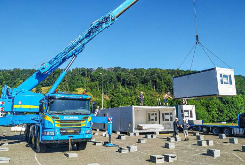 Temporärer Schulunterricht im Container